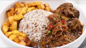 Ofada Rice With Assorted/ Beef/ Goat Meat/ Chicken